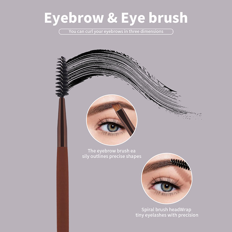 Private Label Customizable New Design Double-Ended Synthetic Hair Face Flat Multi-Use Travel-Friendly Makeup Brushes Set