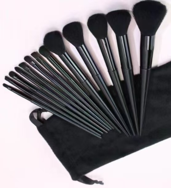 13pcs Professional Flat Makeup Brushes Set with Bag Includes Foundation Blending Eyeshadow Tools for Travel
