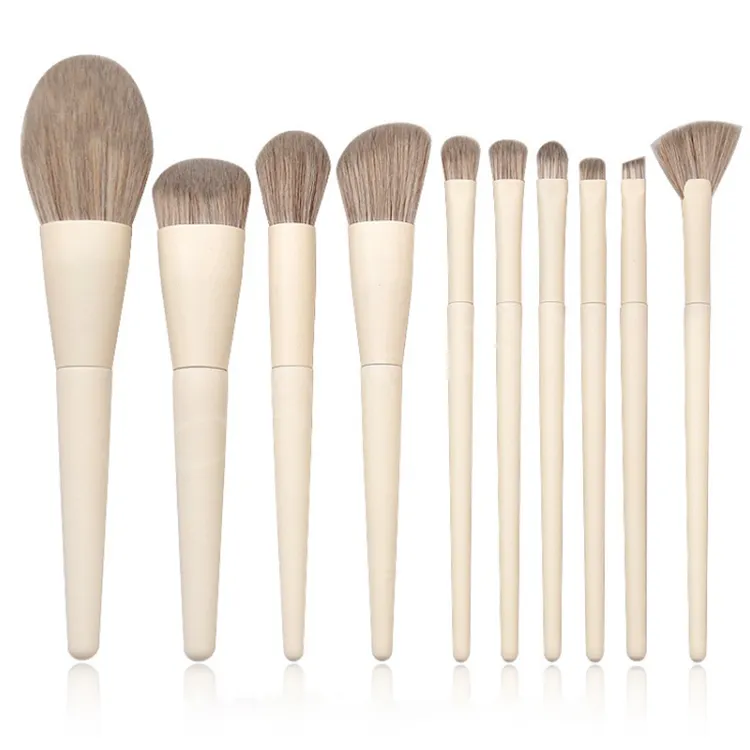 10 PCS Powder Foundation Makeup Brush Face Loose Makeup Brush Contour Blusher Brush Set Private Label