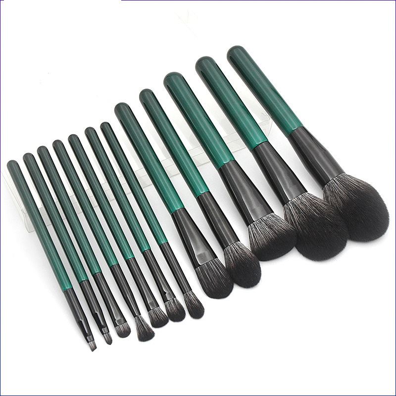 Pearl Green 12 Pieces Luxury Makeup Brushes Make up Set Customized LOGO Factory Wholesale Brush Set for Woman