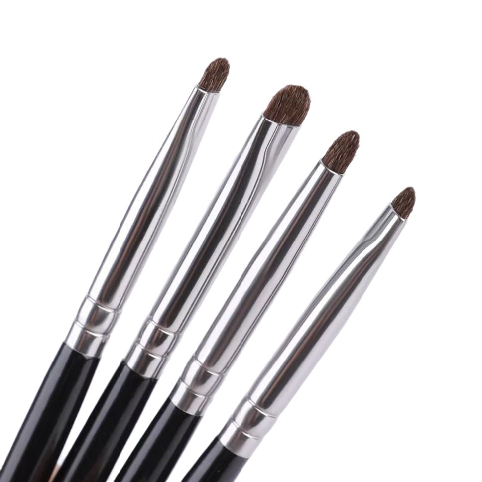 4-Piece Natural Hair High Quality Eye Shadow &amp; Concealer Makeup Brush Set With Plastic Handle For Travel