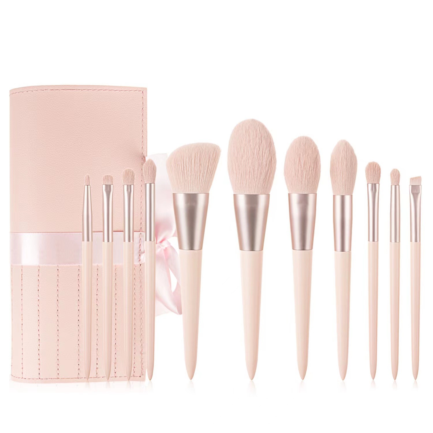 Eco-Friendly Long-lasting Makeup Brush Set with 11 Super Soft Nylon Brushes Storage Bucket &amp; Gift Package Travel Kit Brush Set