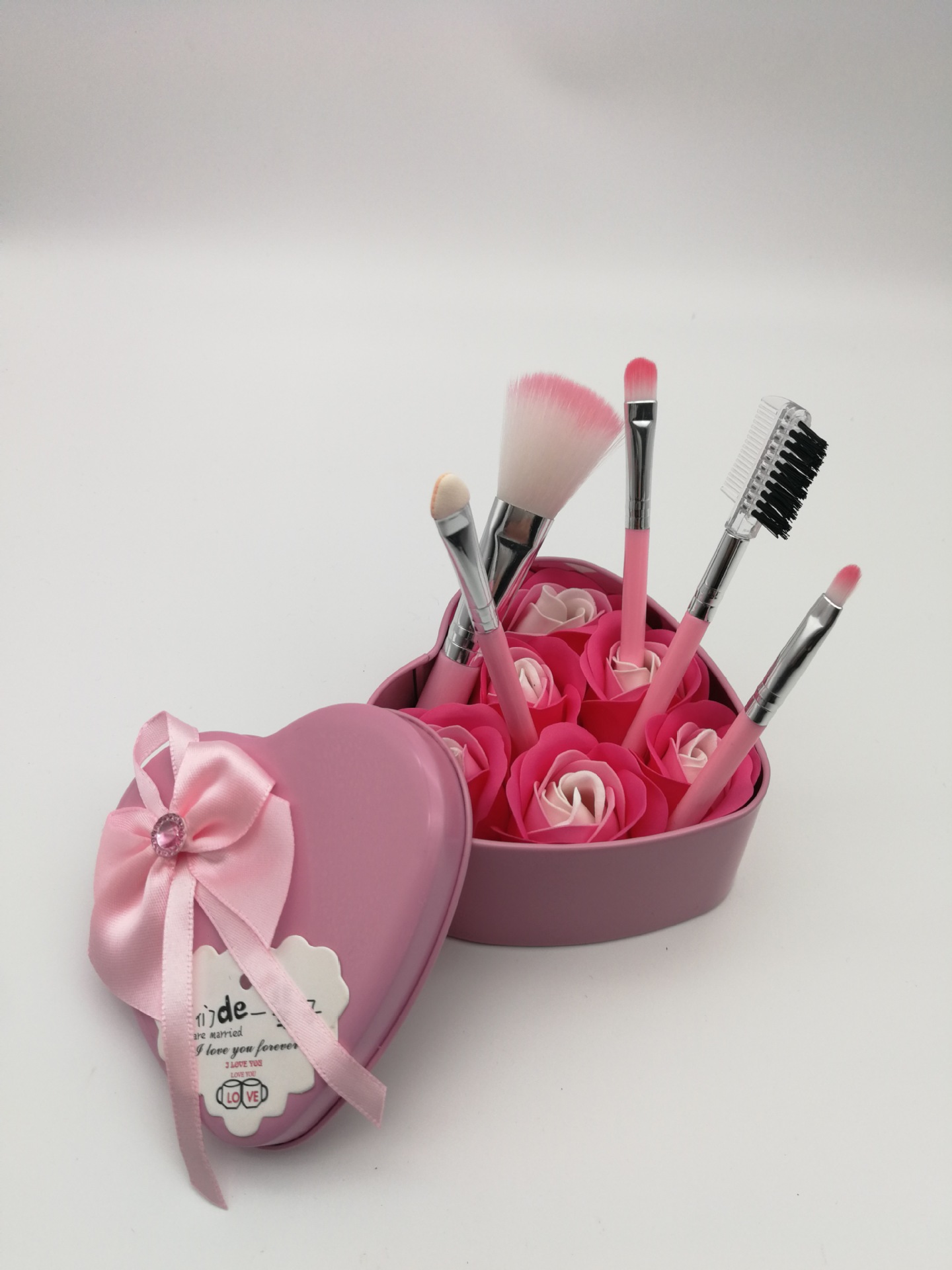 Professional Pink Makeup Brushes Set 4