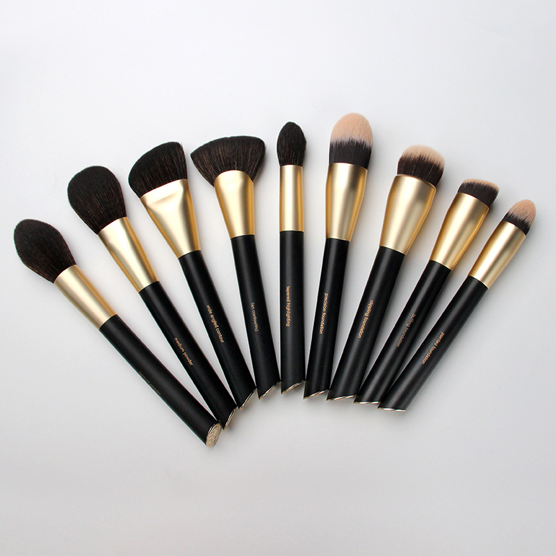 Vonira Pro Black Gold 22 Pcs Makeup Brush Set Powder Foundation Cosmetic Tool Set Pinceaux De Maquillage Custom Private Label