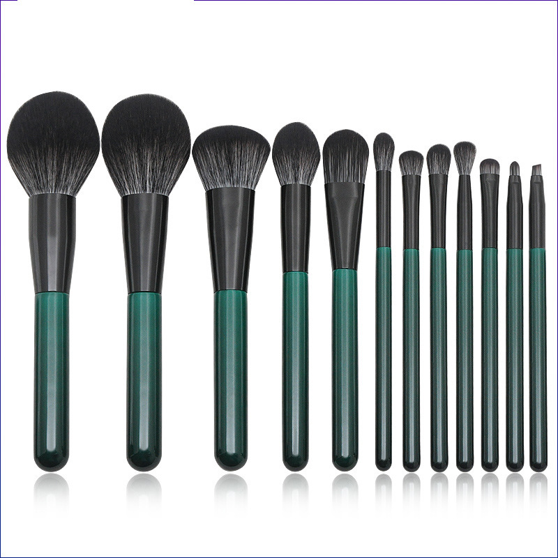 Pearl Green 12 Pieces Luxury Makeup Brushes Make up Set Customized LOGO Factory Wholesale Brush Set for Woman