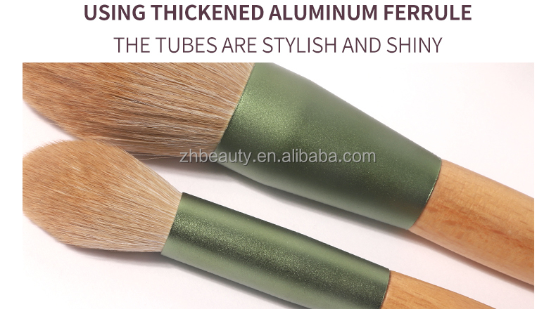 2022 Synthetic Cute Low Moq Green Complete Makeup Artist With Bag Vegan Custom Logo High Quality Professional Makeup Brush Set