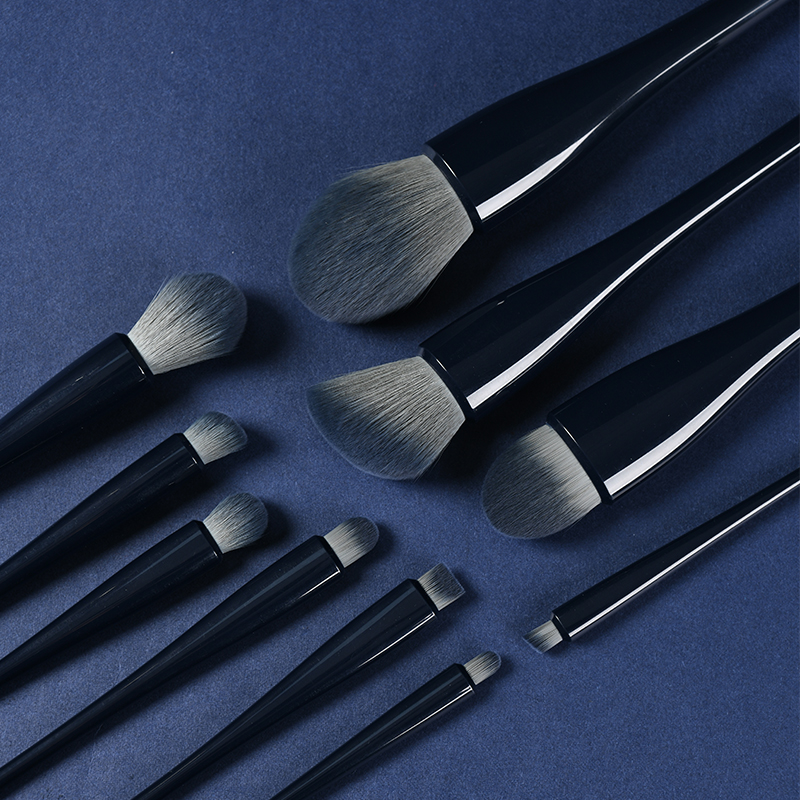 LS 10PCS Private Label Cosmetic Brush Set Special Shape High Quality Plastic Handle Synthetic Bristles Vegan Makeup Brush Set