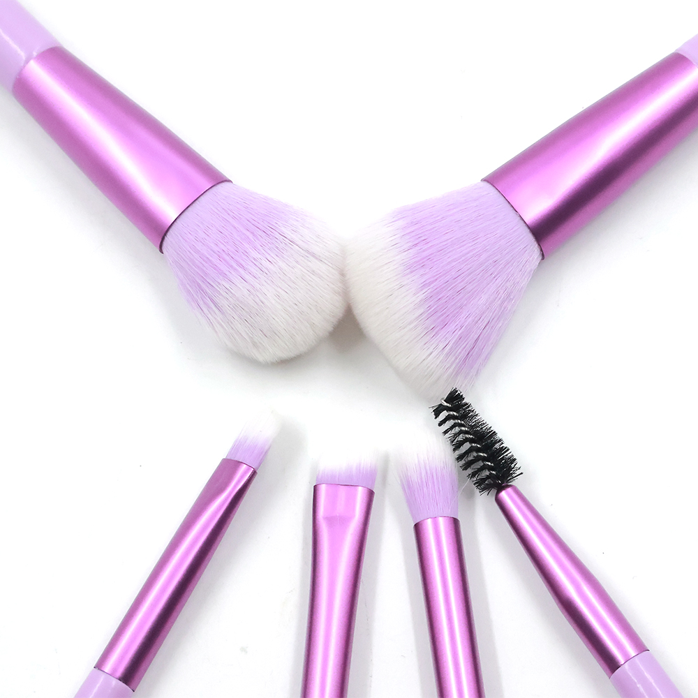 MD Soft Synthetic Pink Makeup Brush Set 6pcs Fan Brush for Foundation Concealer Blush Contour Powder Daily Face Cosmetic Beauty