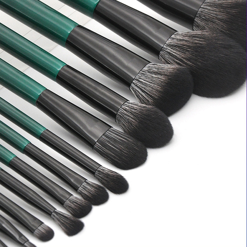 Pearl Green 12 Pieces Luxury Makeup Brushes Make up Set Customized LOGO Factory Wholesale Brush Set for Woman