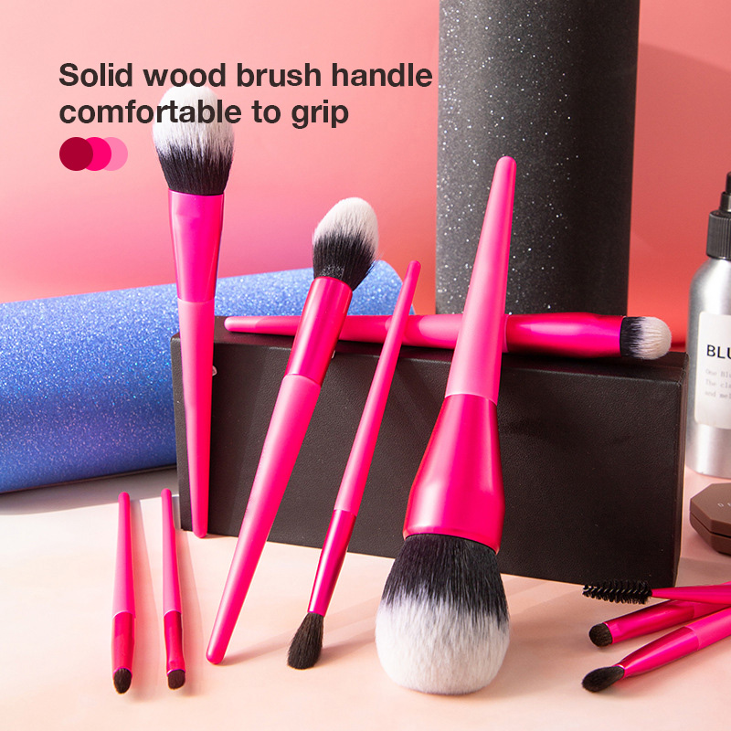 Custom Pink Professional Makeup Brush Kit Private Label Cosmetic Brush Set with Logo for Face Foundation Makeup