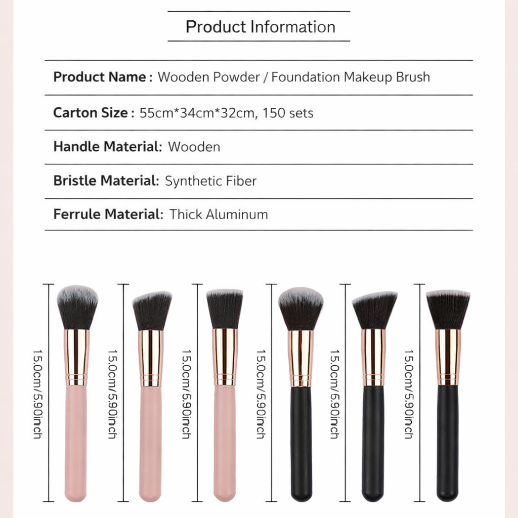 18 Piece Makeup Brush Set Pink Wooden Handle Soft Nylon Bristles Professional Full Face and Eye Brush Kit Seamless Concealing