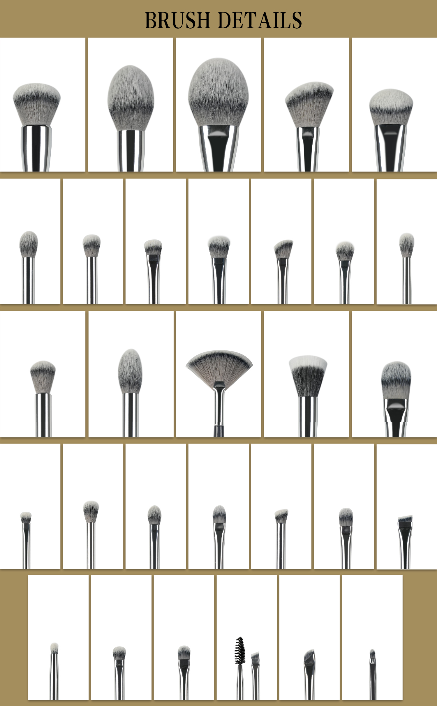 YM Factory Luxury Glitter Makeup Brush Set Professional Eco-Friendly Cosmetic Brushes Customizable Face &amp; Eye Brush Collection