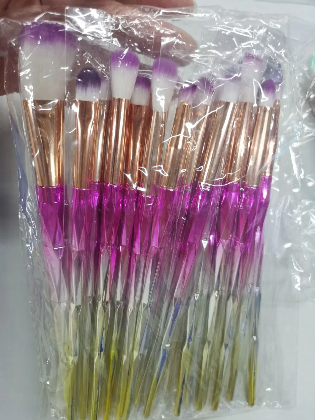 20 PCS Makeup Brush Set Diamond Transparent Handle Eye Shadow Multi-Face Eye Makeup Brush