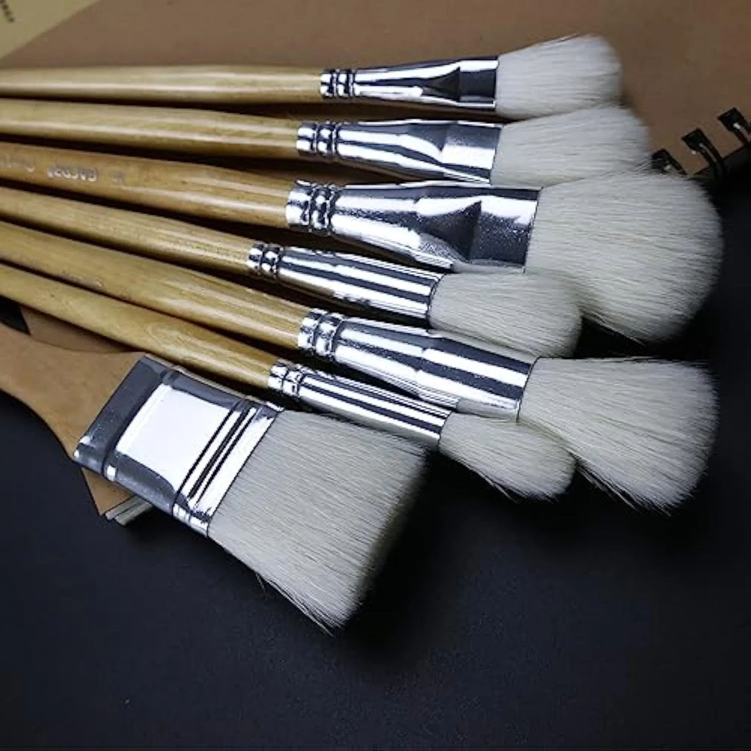 Gilding Brush Set, Versatile Goat Hair Blending Mop Brushes for Acrylic Painting