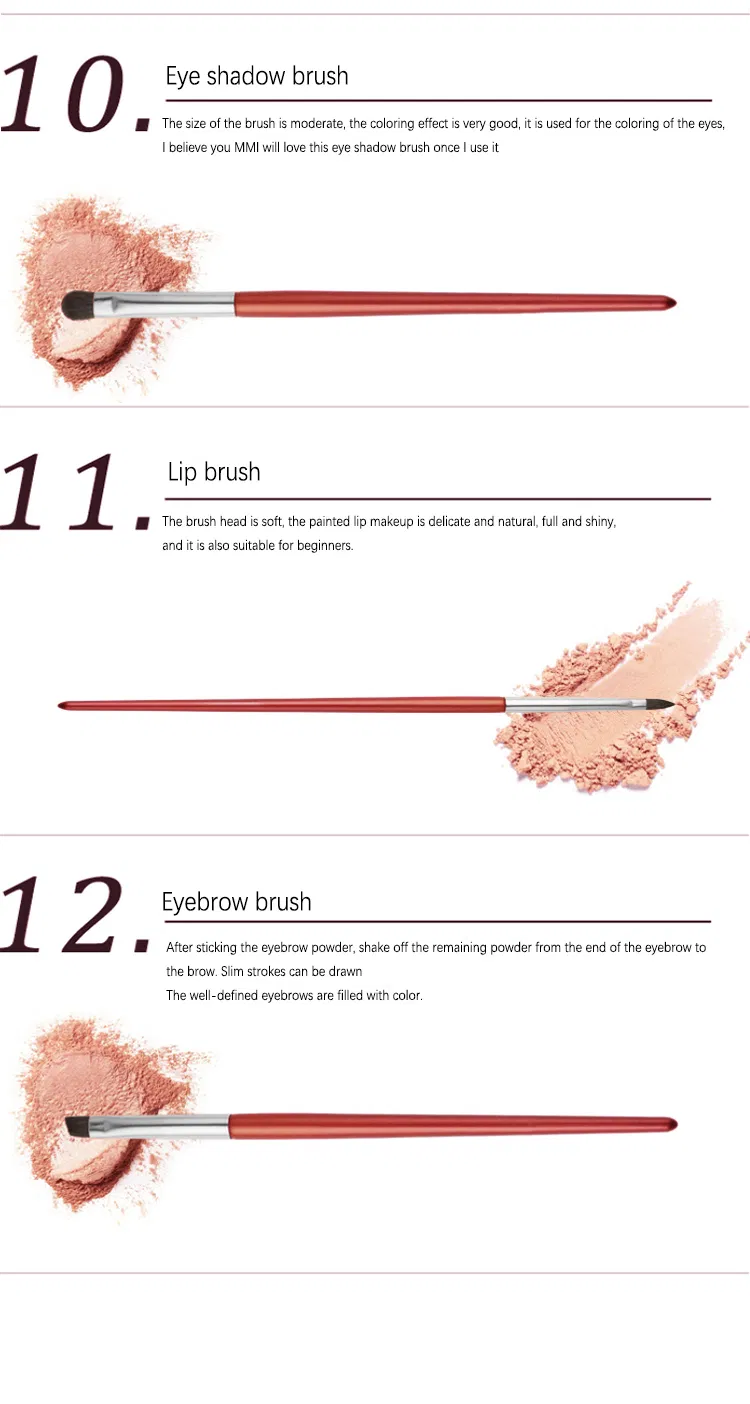 12 Piece Luxury Makeup Brush Set Private Label Makeup Brushes Set