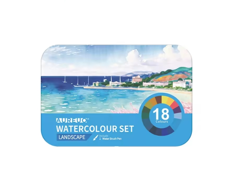 Colors Easy Blending Tin Box Landscape Watercolour Set with Brush Pen