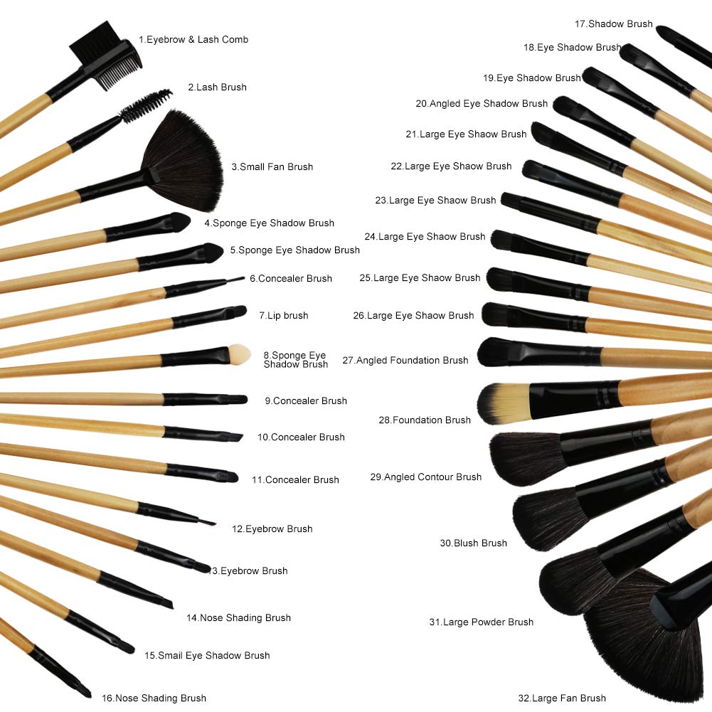 32Pcs Makeup Brushes Set Professional Beauty Cosmetics Foundation Powder Eyeshadow Kabuki Blending Blush Makeup Brush Tool