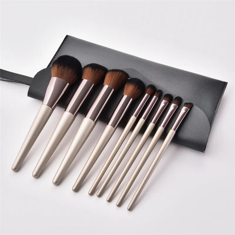 10PCS Champagne Gold Makeup Brushes Set for Cosmetic Foundation Powder Eye Shadow Kabuki Make up Brush Beauty Tool