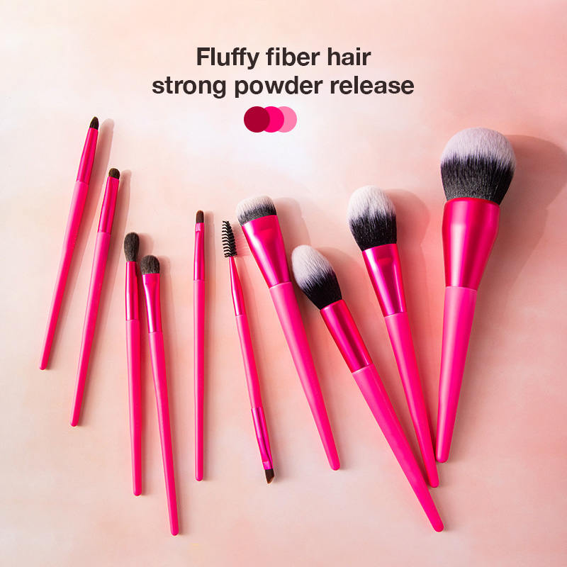 Custom Pink Professional Makeup Brush Kit Private Label Cosmetic Brush Set with Logo for Face Foundation Makeup