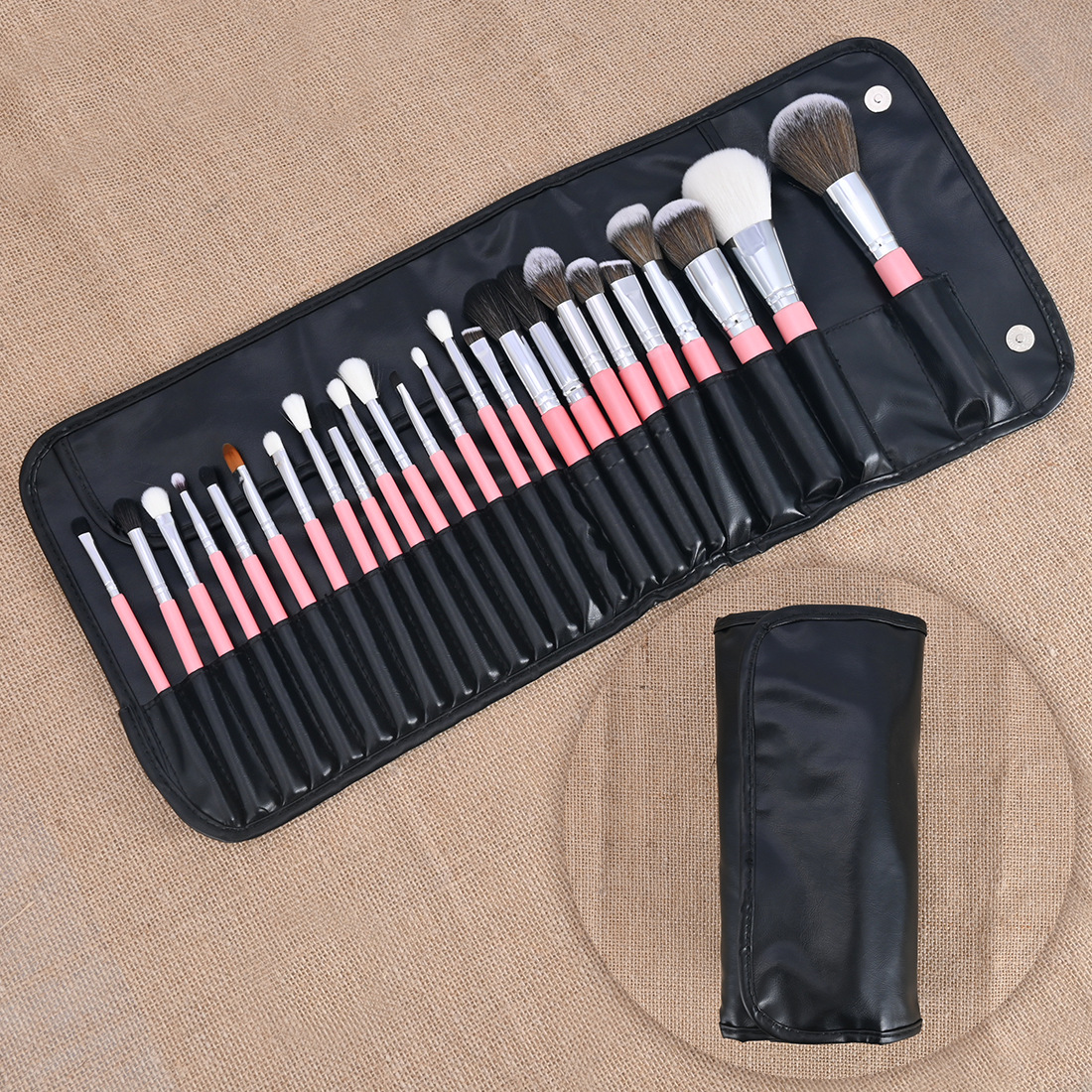 Wholesale 24pcs Cosmetic Brush Set High Quality Vegan Cruelty Free Custom Logo Professional Private Label Luxury Makeup Pink