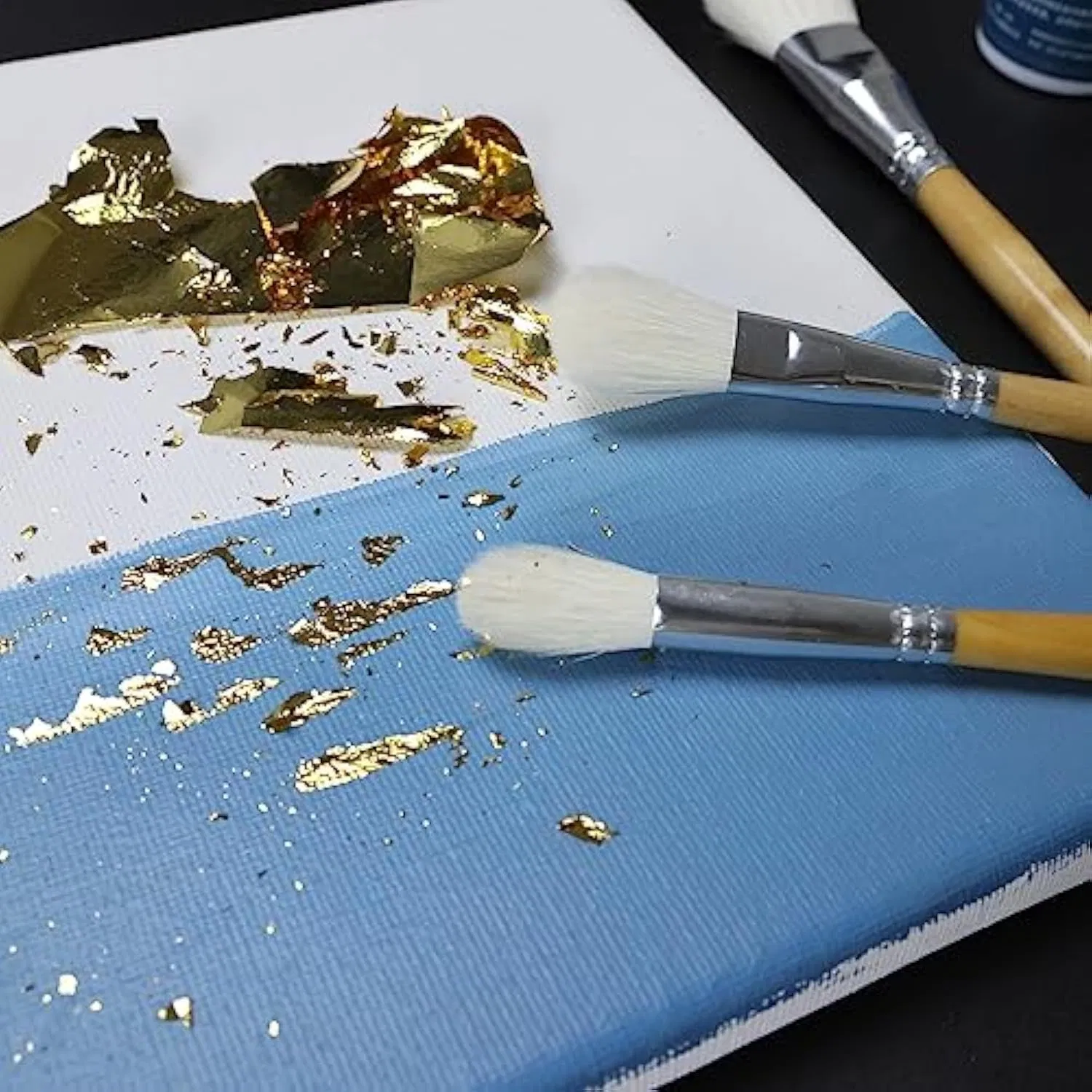 Gilding Brush Set, Versatile Goat Hair Blending Mop Brushes for Acrylic Painting