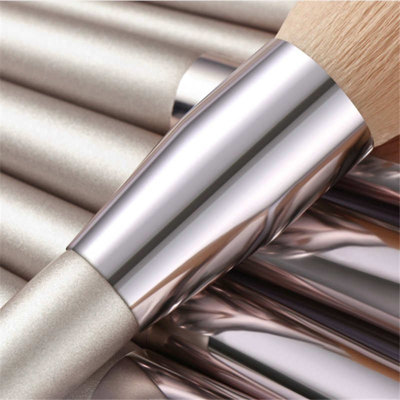 10PCS Champagne Gold Makeup Brushes Set for Cosmetic Foundation Powder Eye Shadow Kabuki Make up Brush Beauty Tool