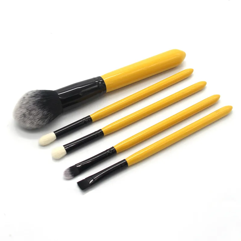 Yellow Makeup Brushes Set 12PC Face Eye Cosmetic Pen Artificial Hair Beauty Tool Make up Powder Blush Brushes Kit