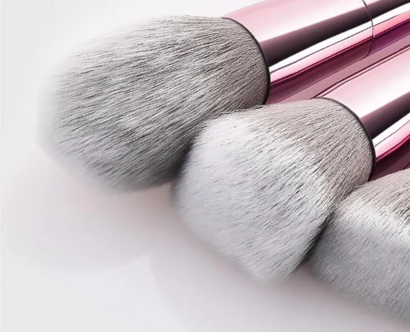 10PCS Pink Makeup Brush Private Label Premium Synthetic Hair Cosmetic Brushes Set Collection