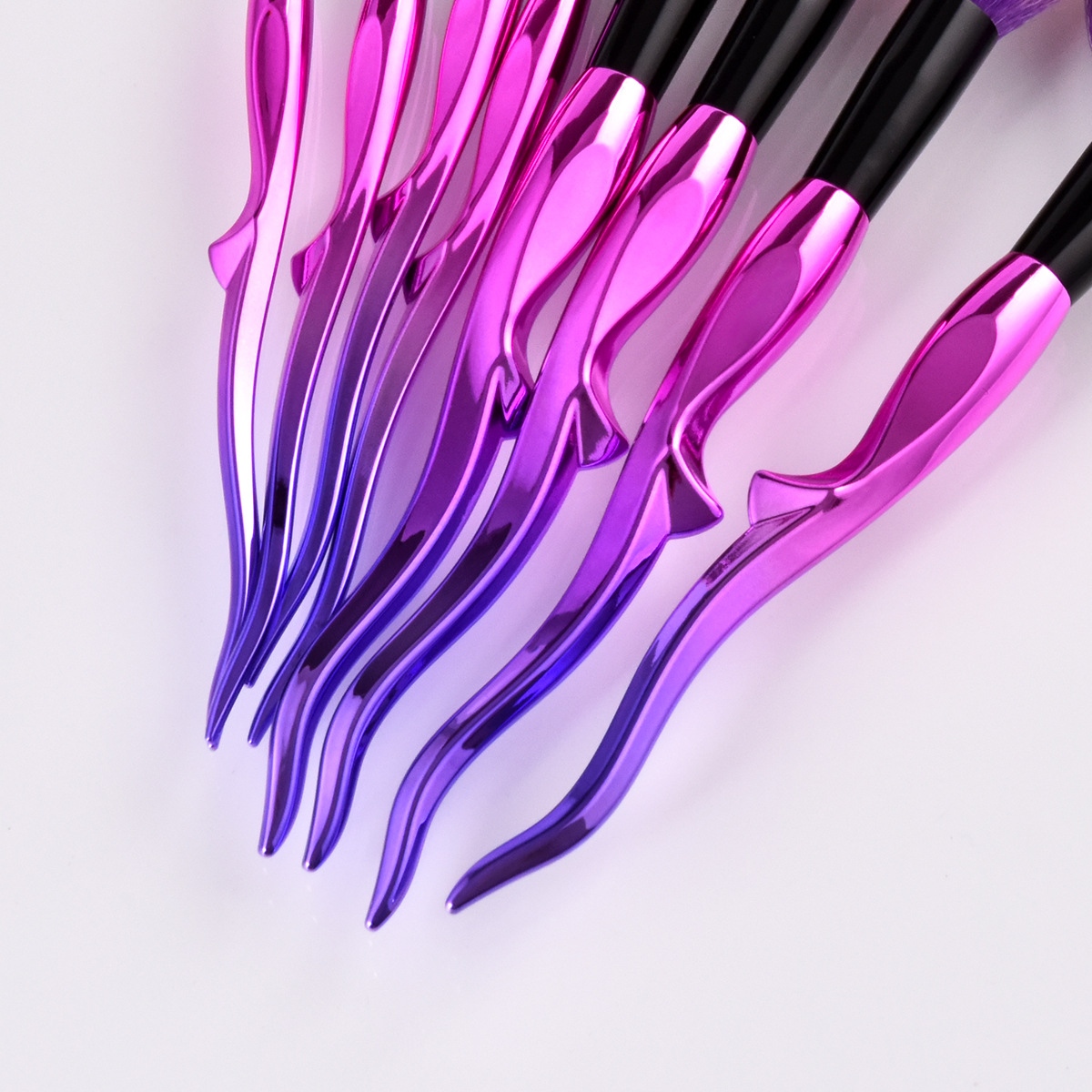 Purple Plating Handle Luxury Makeup Brush Set Makeup Brush Set Free Shipping Brush Crystal Holder for Face and Eyes Makeup Kit