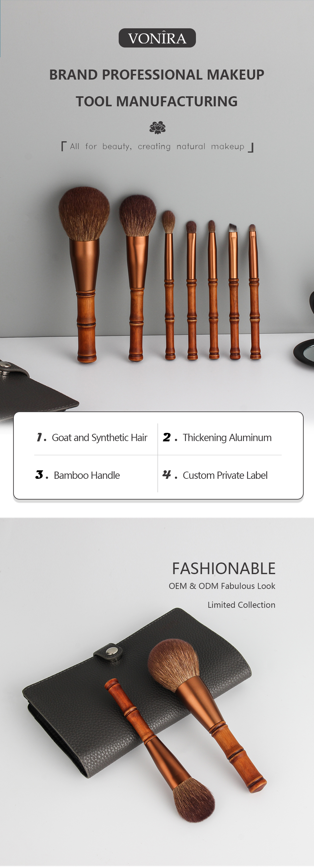 Eco Friendly Bamboo Makeup Brush Set