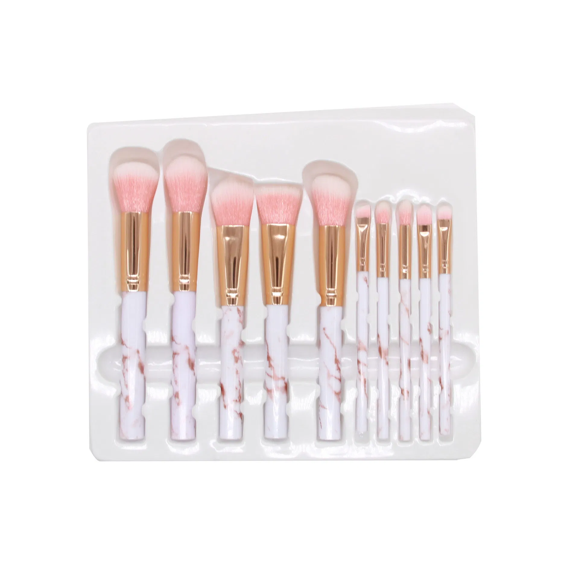 Beautichen 10PCS Marble Make up Brushes High End Vegan Short Handle Custom Logo Private Label Pink Makeup Brush Set