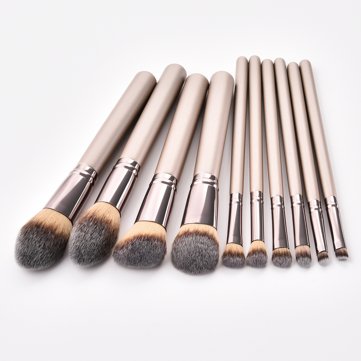 High Quality Vegan Synthetic Makeup Brushes Set 10pcs Professional Luxury Private Label Brushes with Concealer Includes Belt Bag