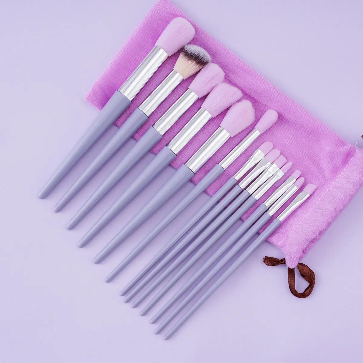 Vegan Makeup Brush Set Custom Logo Eco-Friendly Synthetic Hair Cruelty-Free for Stage Daily Makeup Lip Liner Blending