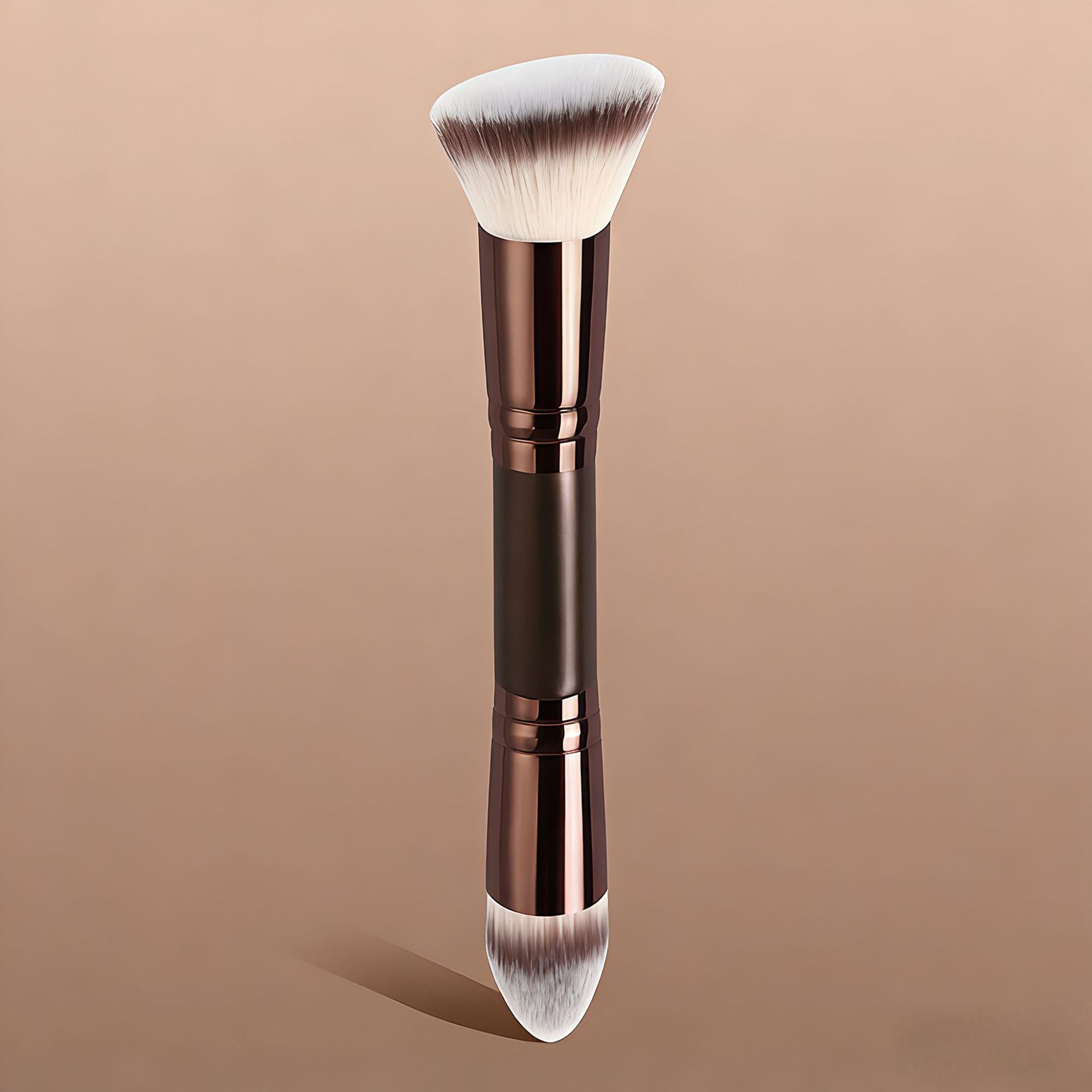 Cross-border New Double-headed 6-Piece Face Makeup Brush Set Flat Brush Foundation Blush Loose Powder Synthetic Fibre Soft Hair