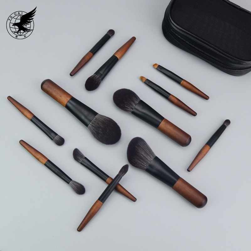 12PCS Portable Mini Cosmetic Make up Brush Set Wholesale Eye Eyeliner Brush Eye Shadow Lip Concealer Blushes Makeup Tools YCB04