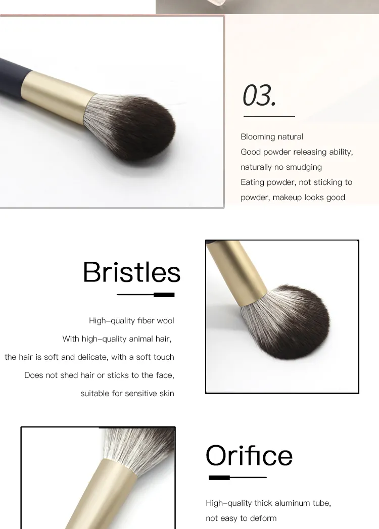 6 PCS Makeup Brushes Set Premium Synthetic Kabuki Foundation Blending Face Powder Mineral Eyeshadow Make up