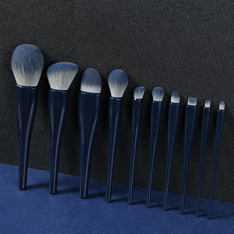 LS 10PCS Private Label Cosmetic Brush Set Special Shape High Quality Plastic Handle Synthetic Bristles Vegan Makeup Brush Set