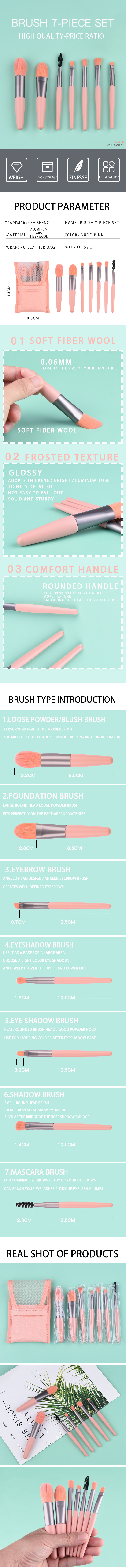 Professional 7-Piece Makeup Brush Set