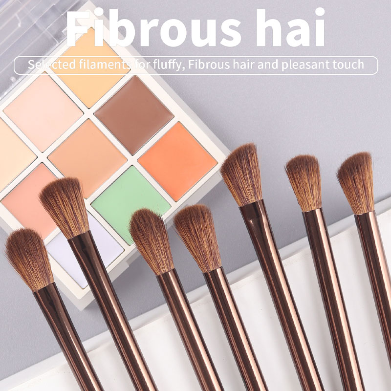 Private Label Customizable New Design Double-Ended Synthetic Hair Face Flat Multi-Use Travel-Friendly Makeup Brushes Set