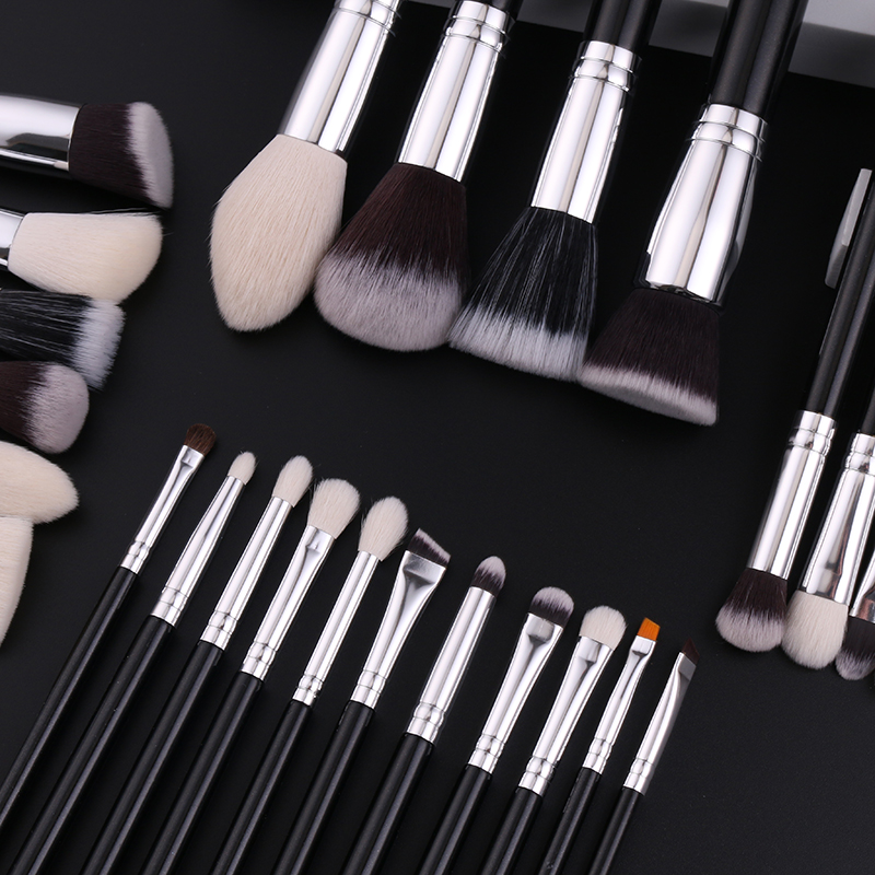 2024 Makeup Brush Set 25pcs Premium Cosmetic Brush for Foundation Blush Concealer Eye Shadow Eyebrow Black Make up Brush