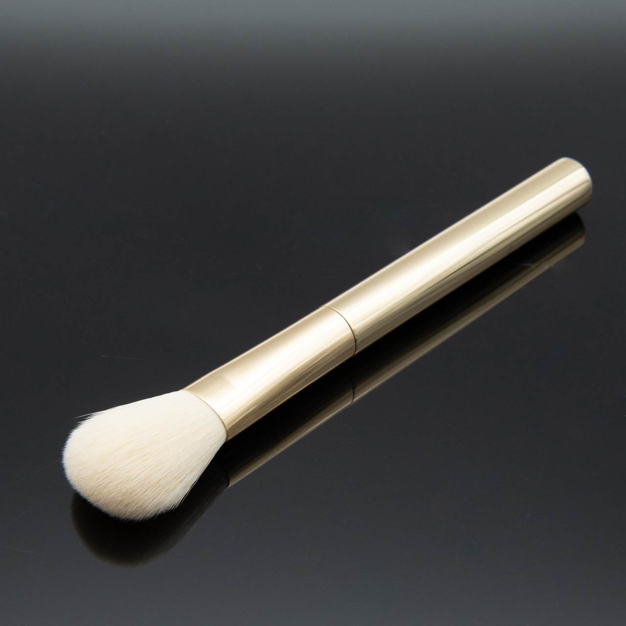 Custom Private Label Fashion Style Soft White Hair 3 Pcs Gold Makeup Brush Set With Foundation Brush