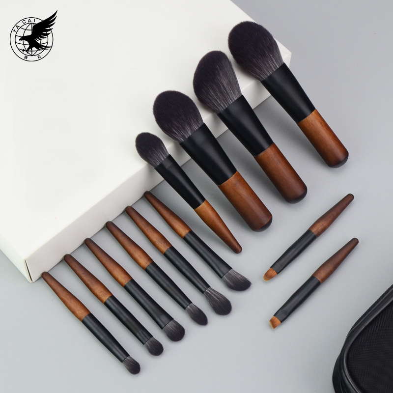 12PCS Portable Mini Cosmetic Make up Brush Set Wholesale Eye Eyeliner Brush Eye Shadow Lip Concealer Blushes Makeup Tools YCB04