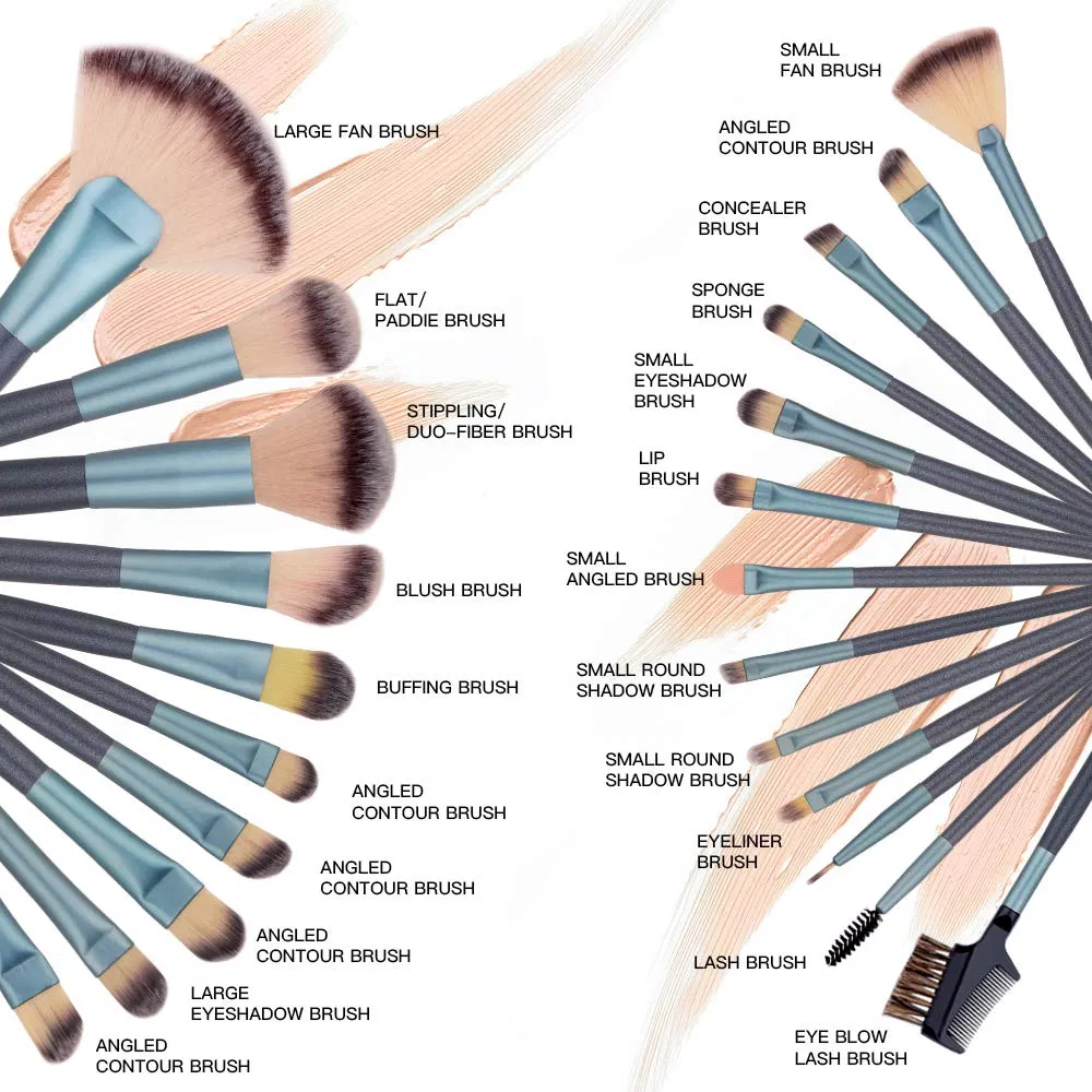 Beautichen Synthetic Blending Wooden Logo Make up Brush Set, Professional 22PCS Luxury Wholesale Custom Private Label Makeup Brushes Set