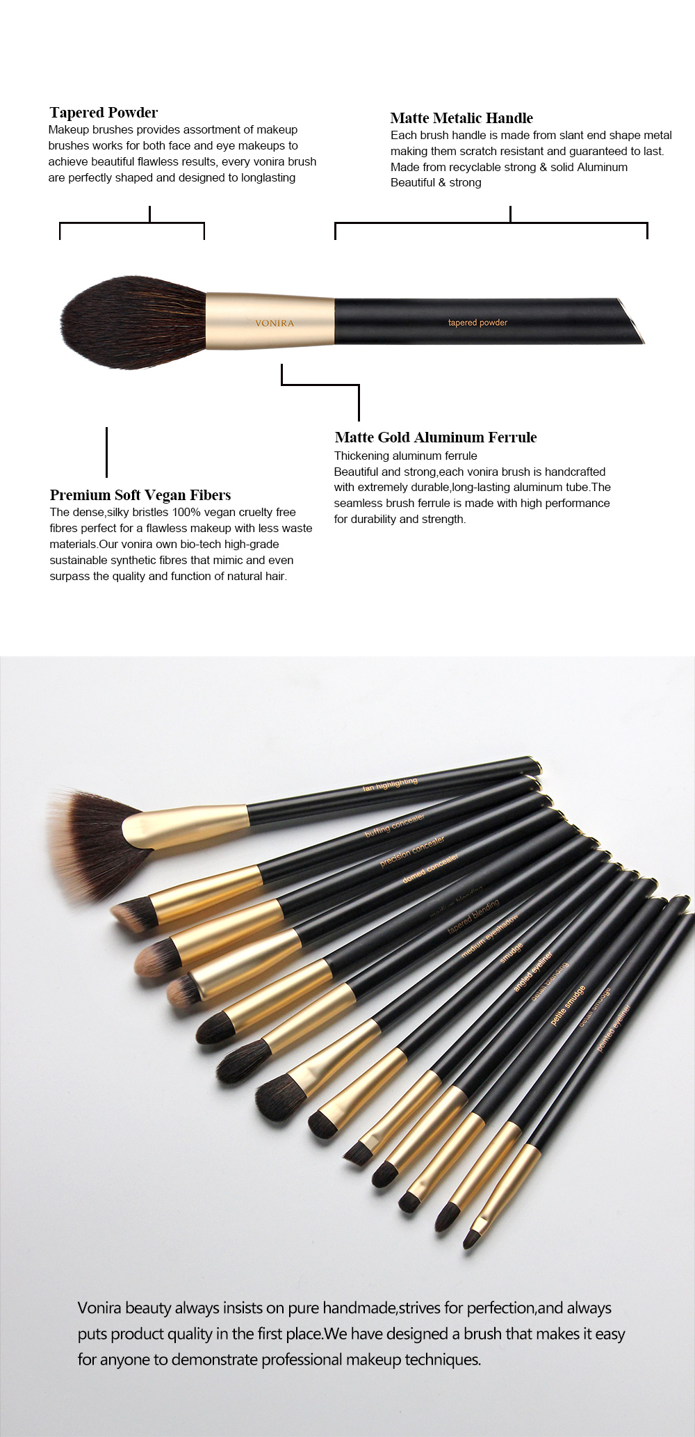 Pro Black Gold 22 Pcs Makeup Brush Set Powder Foundation Cosmetic Tool Set Pinceaux De Maquillage Custom Private Label