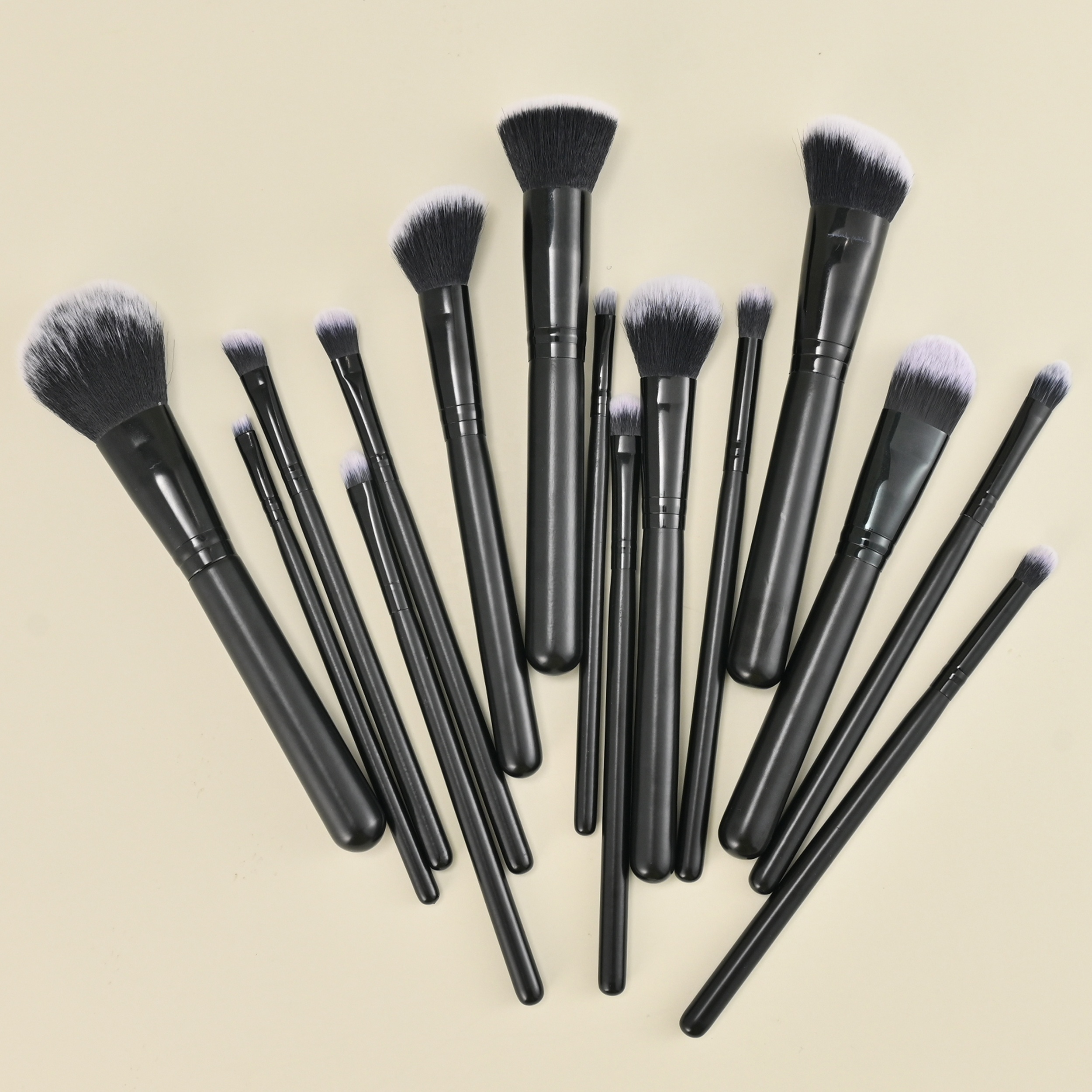 Wholesale 15pcs Makeup Brush Set Black Synthetic Makeup Brushes Private Label Make up Brushes