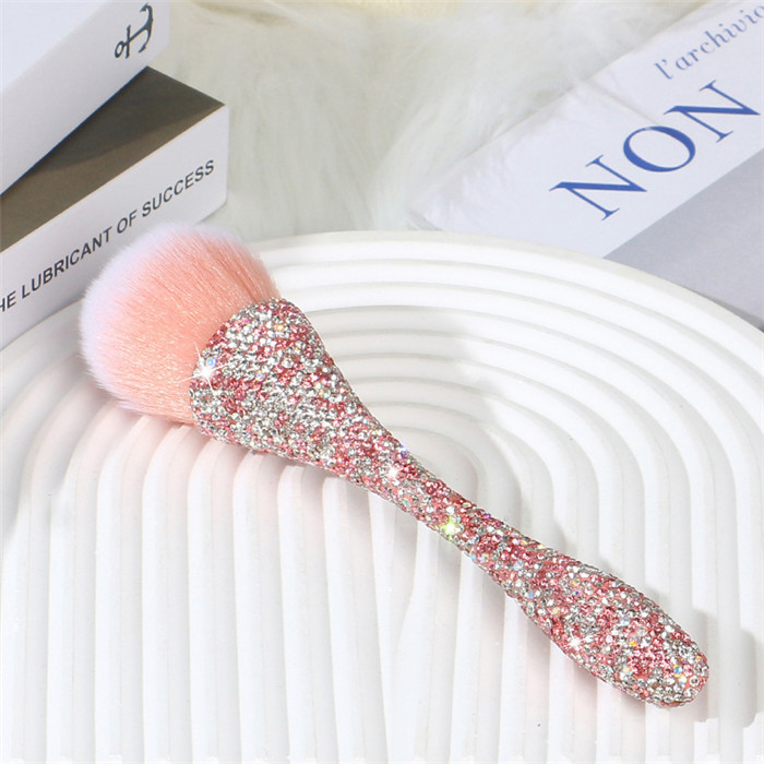 Bling Crystal Rhinestone Diamond Portable Inlaid Blusher Soft Hair Nail Eyebrow Brush for Makeup Loose Powder Cosmetic Set