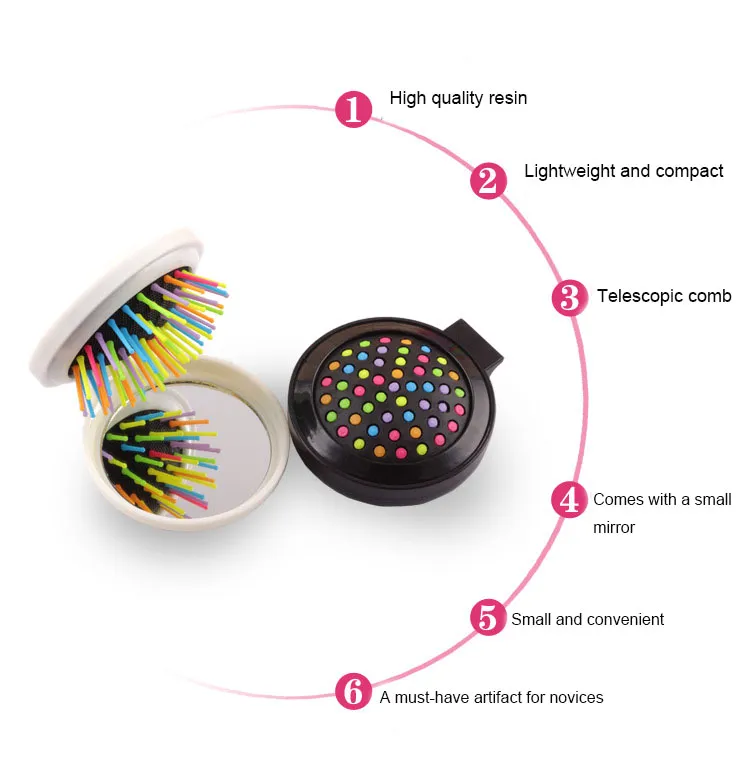 Folding Hair Brush Mirror 4
