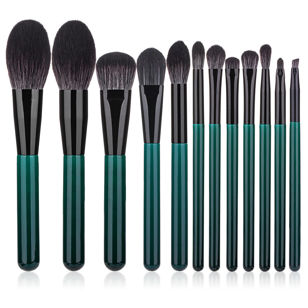 Pearl Green 12 Pieces Luxury Makeup Brushes Make up Set Customized LOGO Factory Wholesale Brush Set for Woman