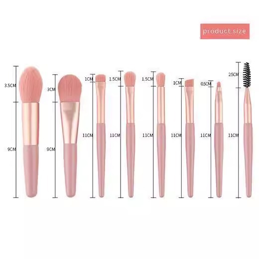 Wholesale Professional 8Pcs Travel Mini Makeup Brush With PU Bag