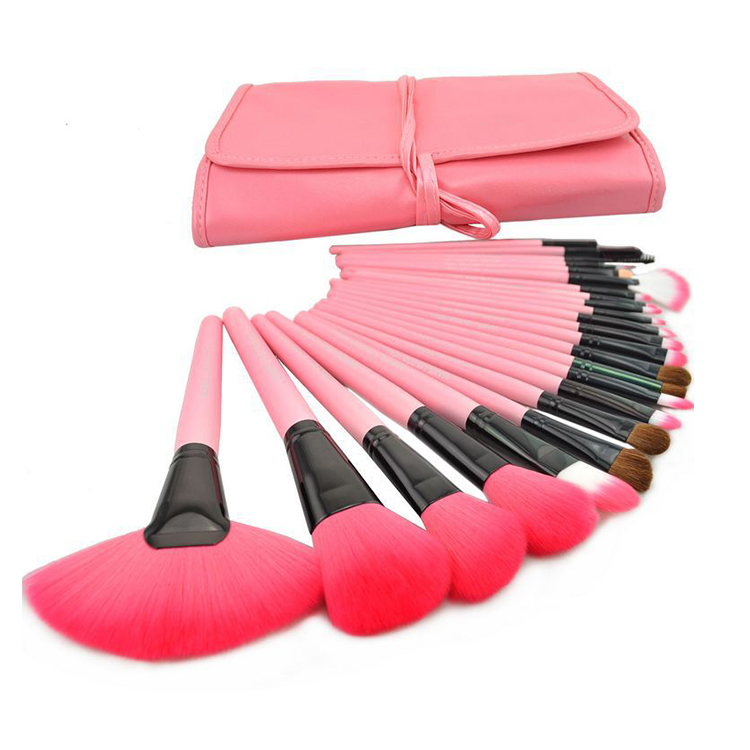 Make up Hot Selling Pink Beauty Brushes Professional 24pcs Makeup Brush Set with Cosmetic Bag Cases